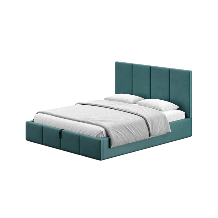 Günstiges Polsterbett in Türkis Doppelbett